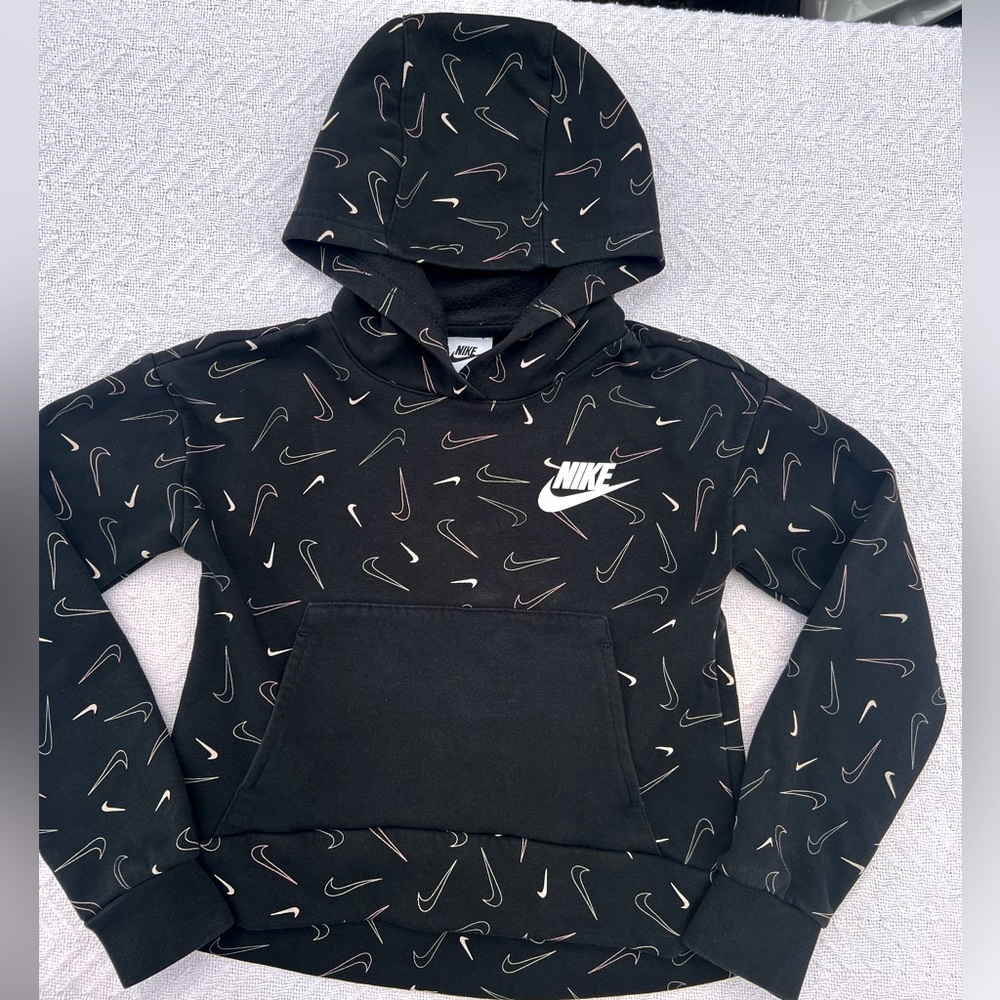 Nike Printed Logo Hoodie Sweatshirt, Youth Medium